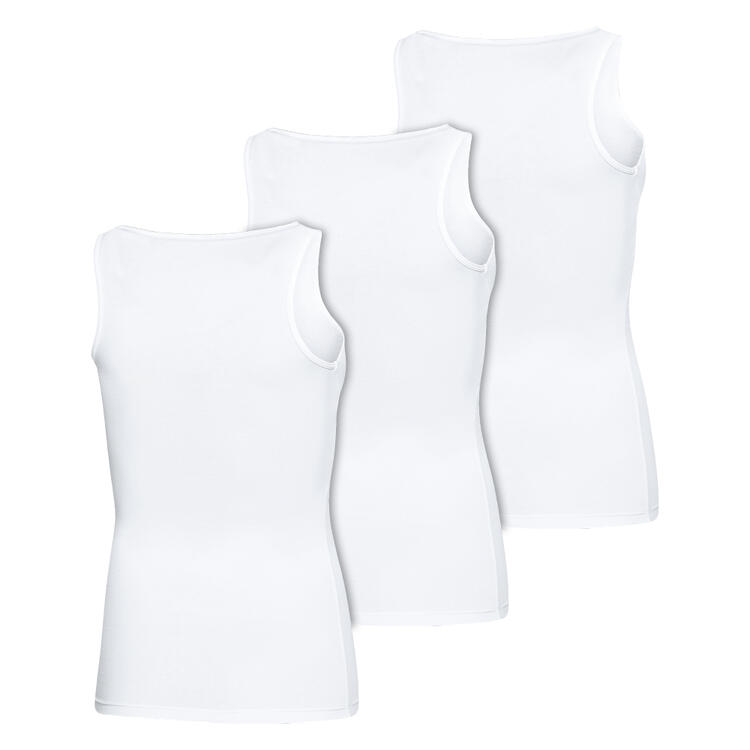 Auf diesem Bild sehen Sie Benetton 3er Pack Damen Tr�gershirts in der Farbe wei�