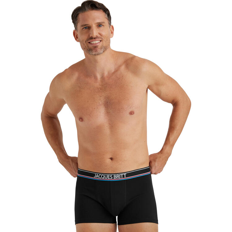 Auf diesem Bild sehen Sie Jacques Britt 10er Pack Boxershorts, Baumwolle mit Stretch in der Farbe schwarz