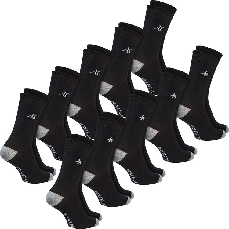 Auf diesem Bild sehen Sie Jacques Britt 10er Pack Diabetiker-Socken unisex in der Farbe schwarz
