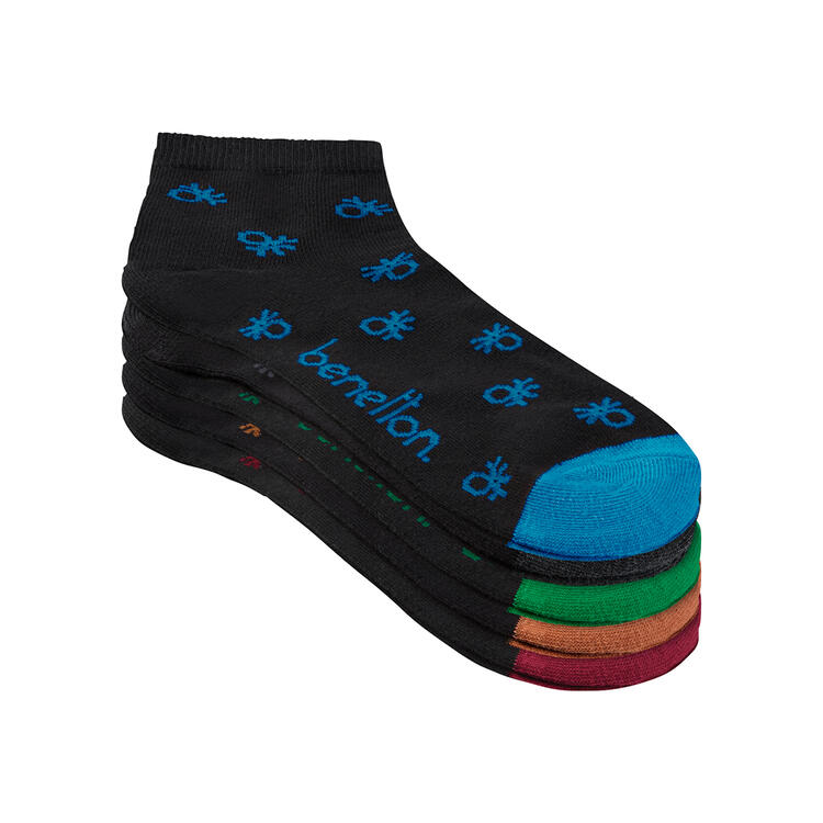 Auf diesem Bild sehen Sie Benetton 5er Pack Socken gemustert tief in der Farbe Farb Mix
