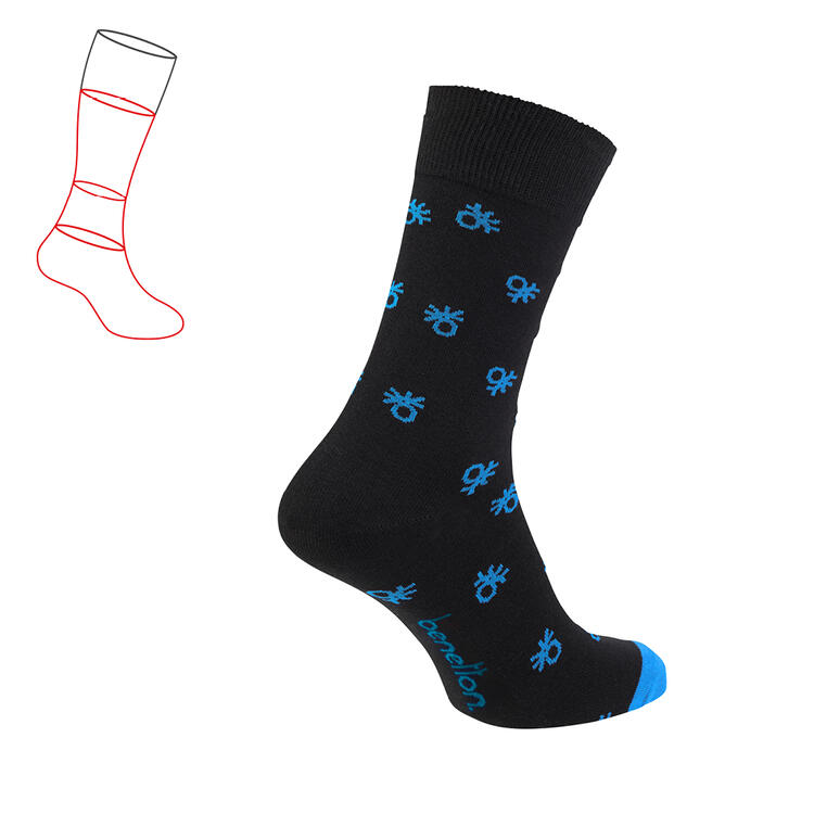 Auf diesem Bild sehen Sie Benetton 5er Pack Socken gemustert hoch  in der Farbe Farb Mix