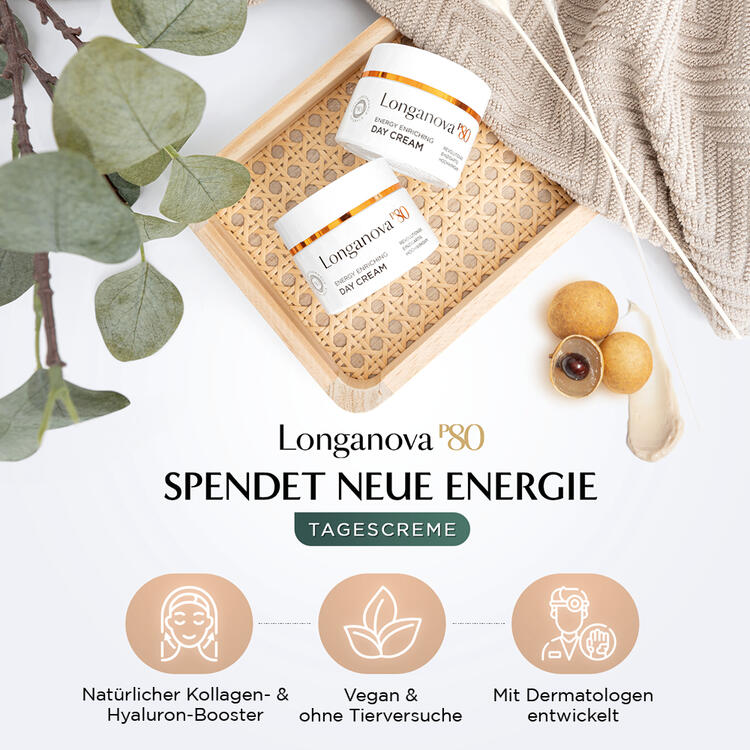 Auf diesem Bild sehen Sie Longanova  P 80 Tagescreme 50 ml f�r Damen und Herren in der Farbe wei�