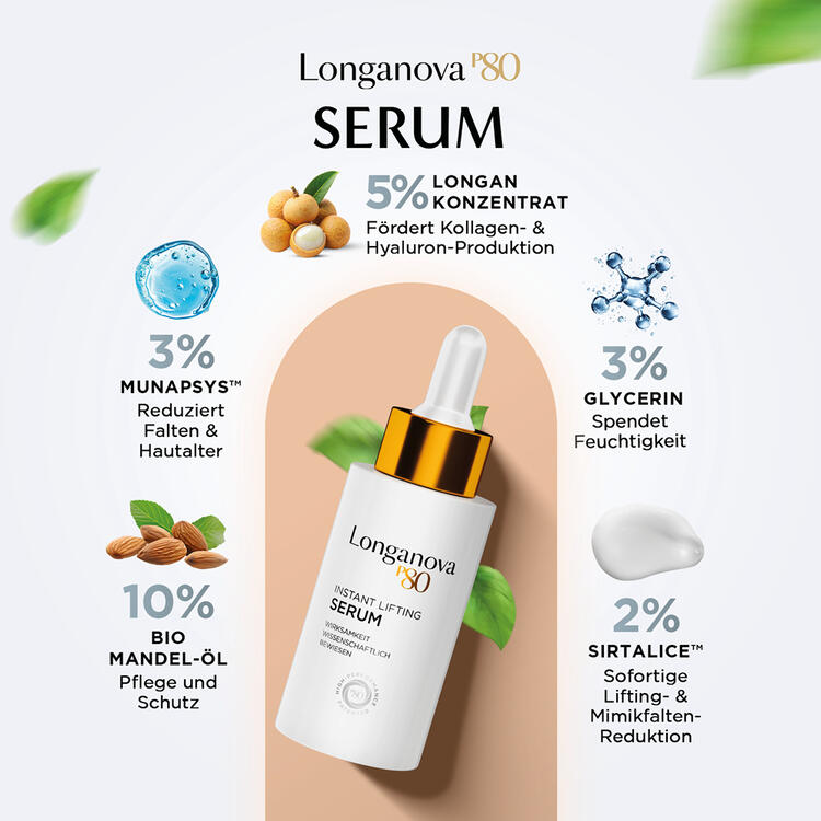 Auf diesem Bild sehen Sie Longanova  P 80 Serum 30 ml f�r Damen und Herren in der Farbe wei�
