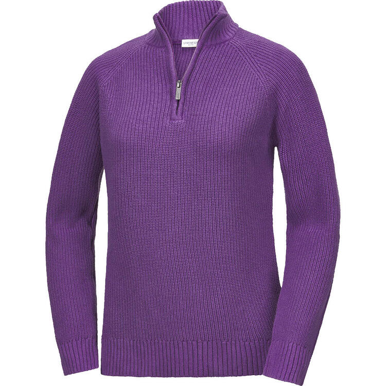 Auf diesem Bild sehen Sie Strenesse Blue Damen Stehkragenpullover mit Zipp in der Farbe lila