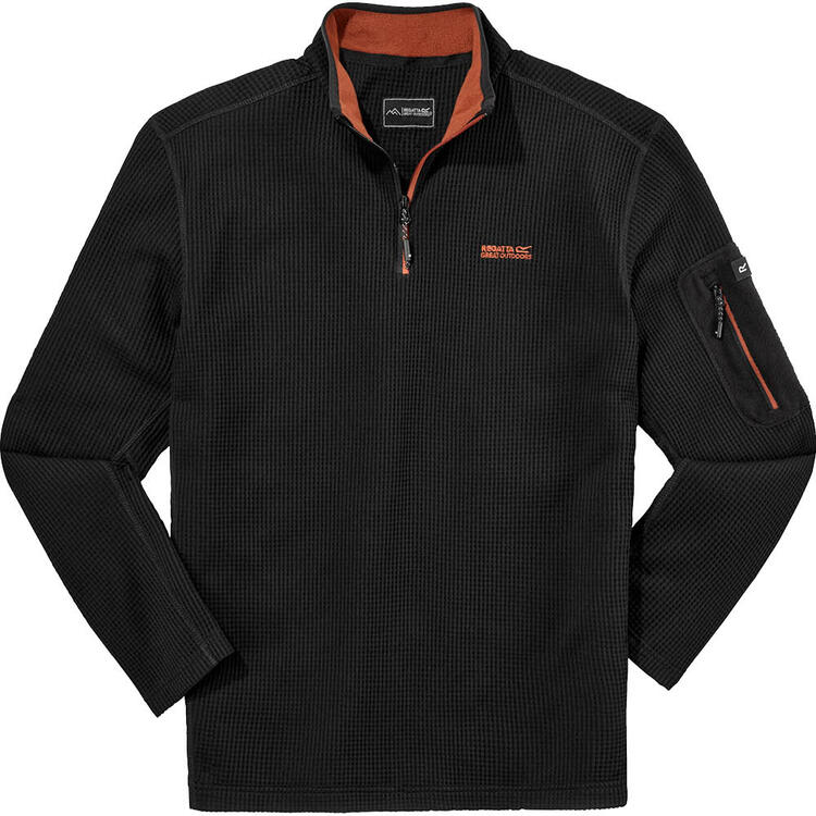 Auf diesem Bild sehen Sie Regatta Performance-Troyer mit Zipper unisex, atmungsaktiv und hautfreundlich in der Farbe schwarz