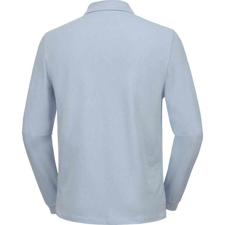 Auf diesem Bild sehen Sie Benetton Poloshirt langarm unisex, hautfreundlich aus 100% Baumwolle in der Farbe hellblau