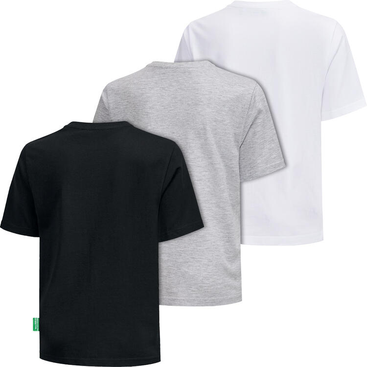 Auf diesem Bild sehen Sie Benetton 3er Pack Kinder T-Shirts in der Farbe gemischt
