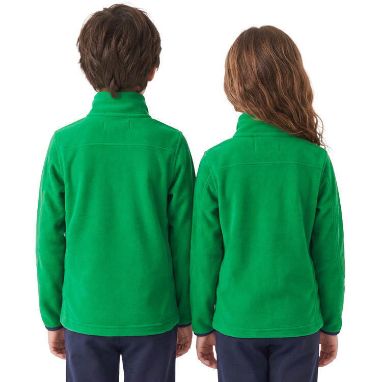 Auf diesem Bild sehen Sie Benetton Kinder Fleecejacke, atmungsaktiv und schnelltrocknend in der Farbe gr�n