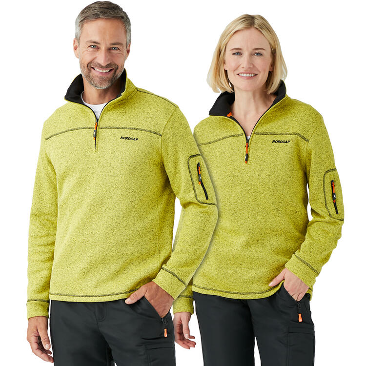 Auf diesem Bild sehen Sie Nordcap Strickfleece-Troyer, w�rmend und schnelltrocknend in der Farbe gelb