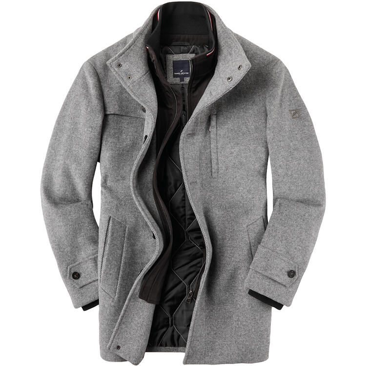 Auf diesem Bild sehen Sie Daniel Hechter Herren Woll-Mix Jacke in der Farbe grau