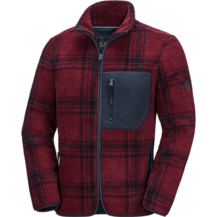 Auf diesem Bild sehen Sie Chiemsee Herren Karo Fleecejacke in der Farbe dunkelrot