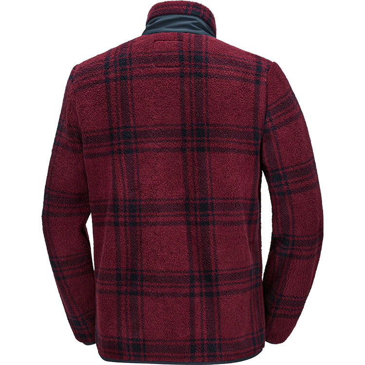 Auf diesem Bild sehen Sie Chiemsee Herren Karo Fleecejacke in der Farbe dunkelrot