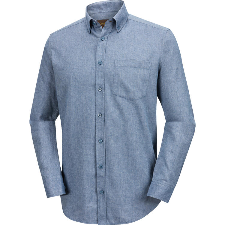 Auf diesem Bild sehen Sie Ducktail Herren Flanellhemd aus 100% Baumwolle mit Button-Down-Kragen in der Farbe hellblau