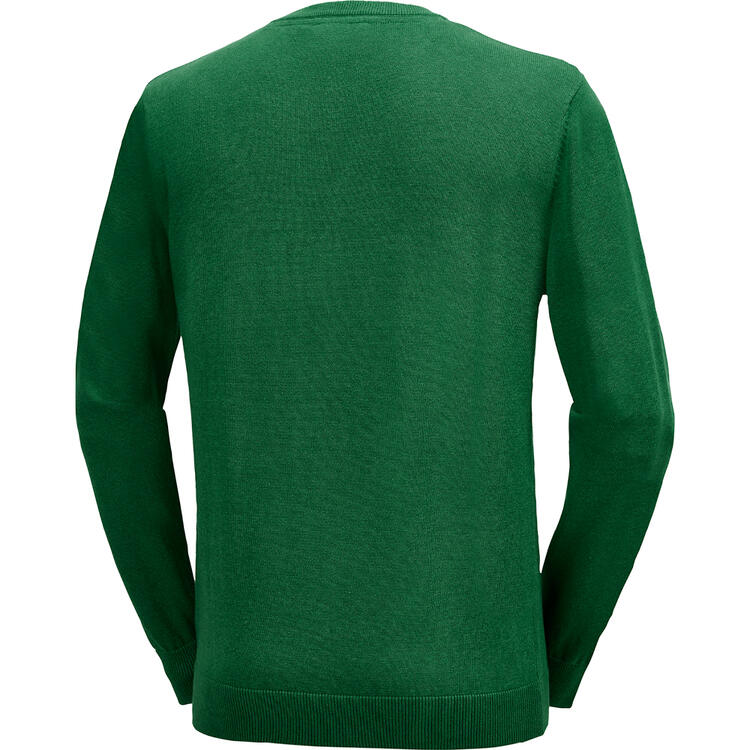 Auf diesem Bild sehen Sie Benetton Herren Pullover Rundhals, mit feinem Strick aus 100% Baumwolle in der Farbe gr�n