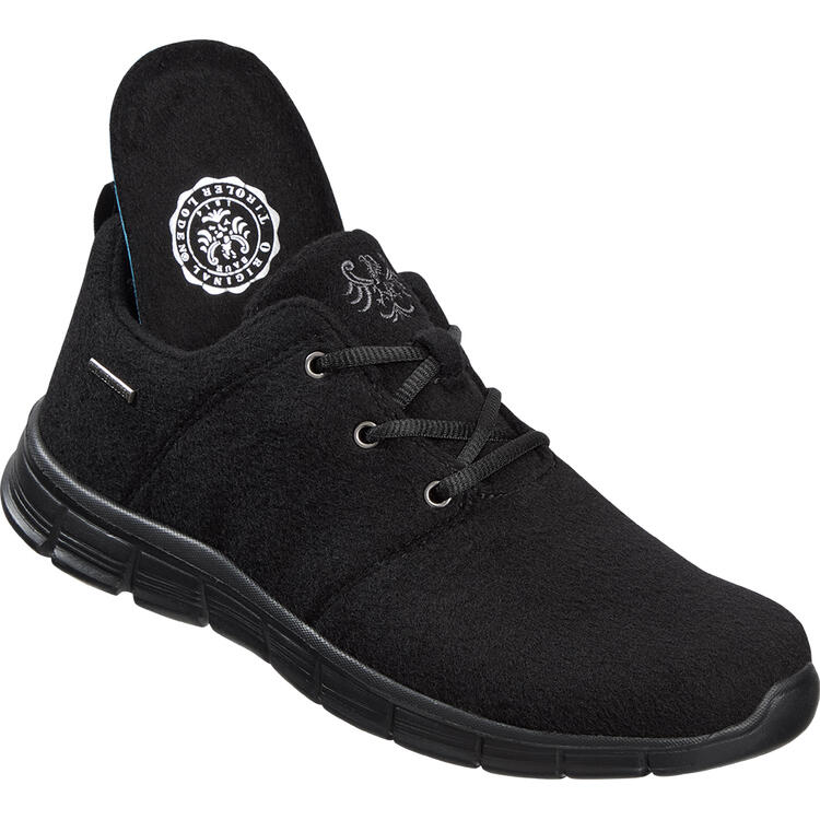 Auf diesem Bild sehen Sie Tiroler Loden Merino-Sneaker unisex in der Farbe schwarz