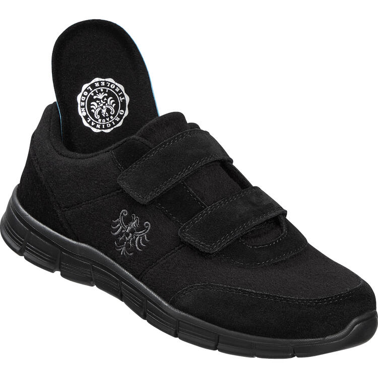 Auf diesem Bild sehen Sie Tiroler Loden Merino-Sneaker unisex in der Farbe schwarz