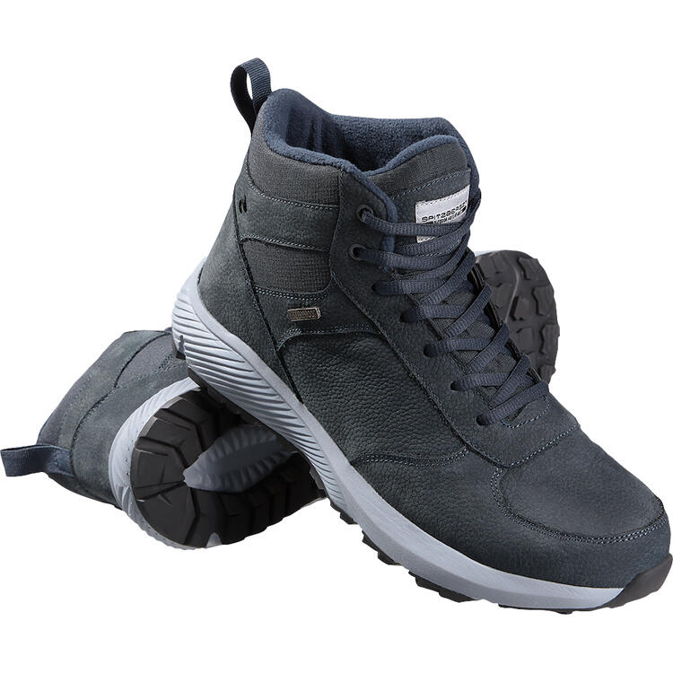 Auf diesem Bild sehen Sie Spitzbergen Leder-Trekkingschuhe hoch unisex in der Farbe dunkelblau