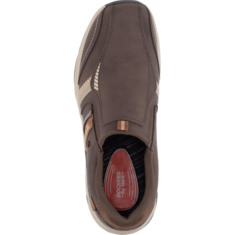 Auf diesem Bild sehen Sie Dockers by Gerli Herren Leder-Slipper in der Farbe braun