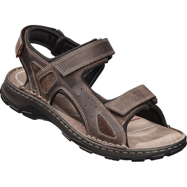 Auf diesem Bild sehen Sie Franco Bettoni Herren Ledersandale in der Farbe braun