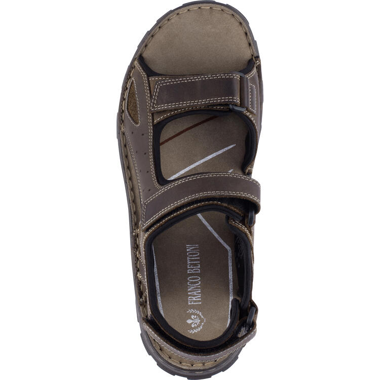 Auf diesem Bild sehen Sie Franco Bettoni Herren Ledersandale in der Farbe braun