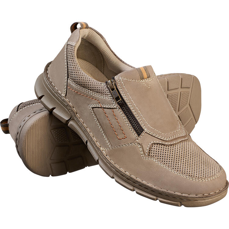 Tom Ramsey Herren Leder-Slipper mit Zipp
