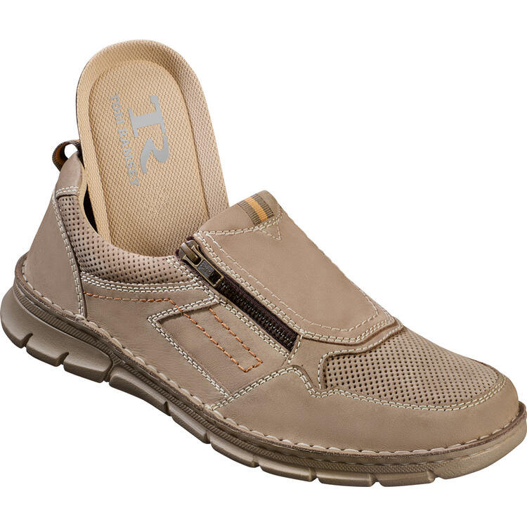 Tom Ramsey Herren Leder-Slipper mit Zipp