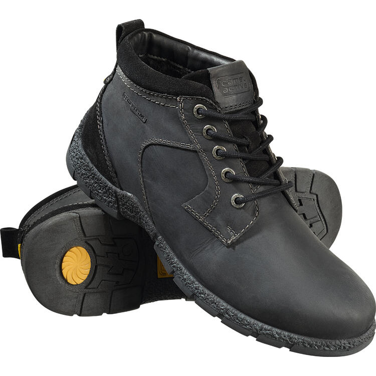 Auf diesem Bild sehen Sie Camel active Herren Leder-Stiefelette in der Farbe schwarz
