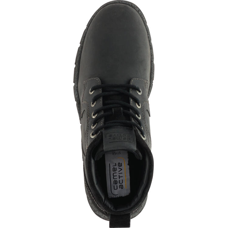 Auf diesem Bild sehen Sie Camel active Herren Leder-Stiefelette in der Farbe schwarz