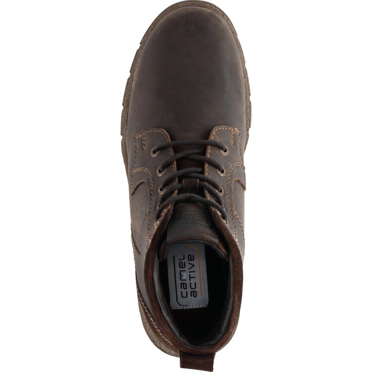 Auf diesem Bild sehen Sie Camel active Herren Leder-Stiefelette in der Farbe dunkelbraun