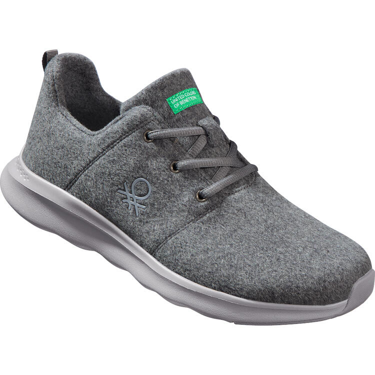 Auf diesem Bild sehen Sie Benetton Merino-Sneaker unisex in der Farbe grau