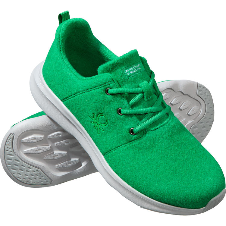 Auf diesem Bild sehen Sie Benetton Merino-Sneaker unisex in der Farbe gr�n