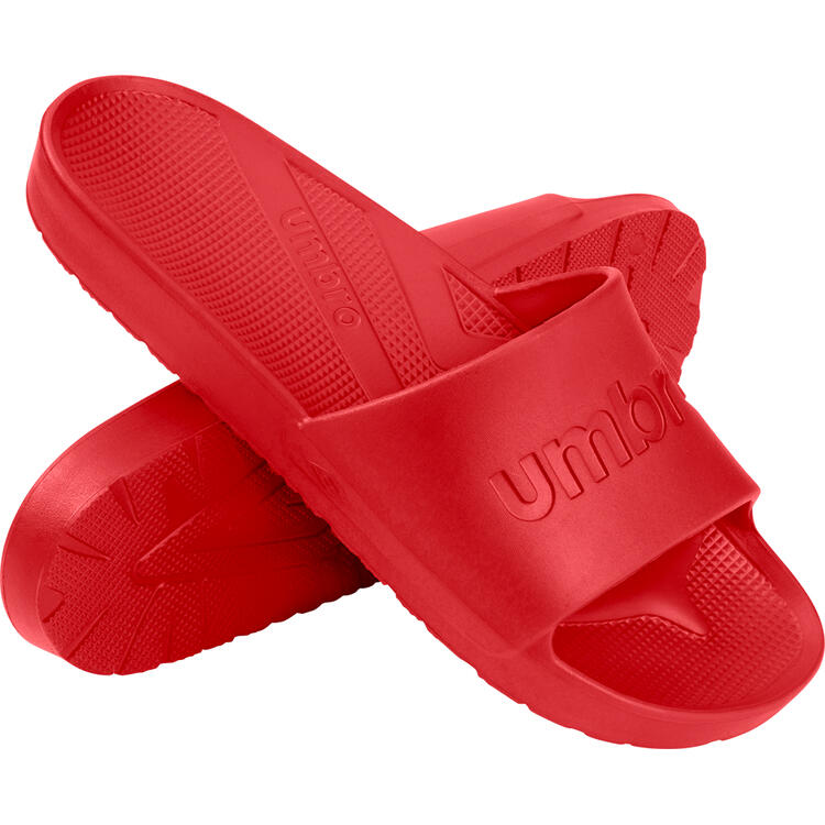 Auf diesem Bild sehen Sie Umbro Bade- und Freizeitpantolette in der Farbe rot