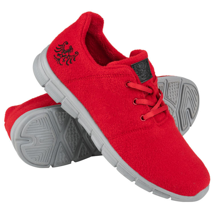 Auf diesem Bild sehen Sie Tiroler Loden Merino-Sneaker unisex in der Farbe rot