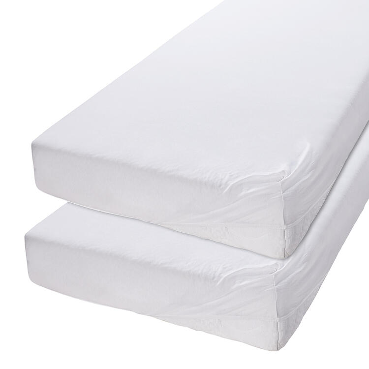 Auf diesem Bild sehen Sie Primbausch 2er Pack Spannleint�cher 90 x 190 cm bis 100 x 200 cm in der Farbe wei�