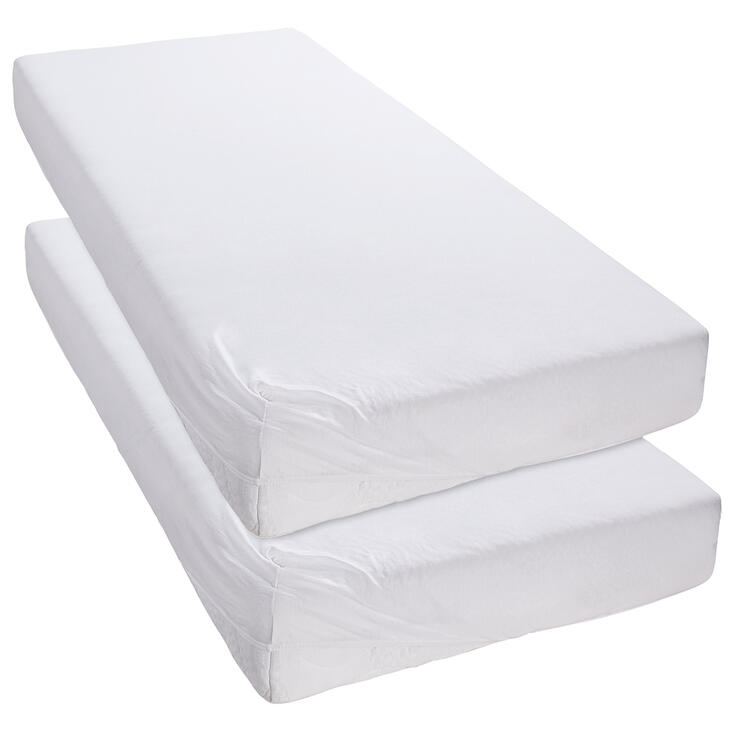 Auf diesem Bild sehen Sie Primbausch 2er Pack Spannleint�cher 90 x 190 cm bis 100 x 200 cm in der Farbe wei�