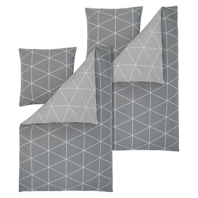 Auf diesem Bild sehen Sie Primbausch 2er Pack Biber-Flanell Bettw�sche in der Farbe anthrazit