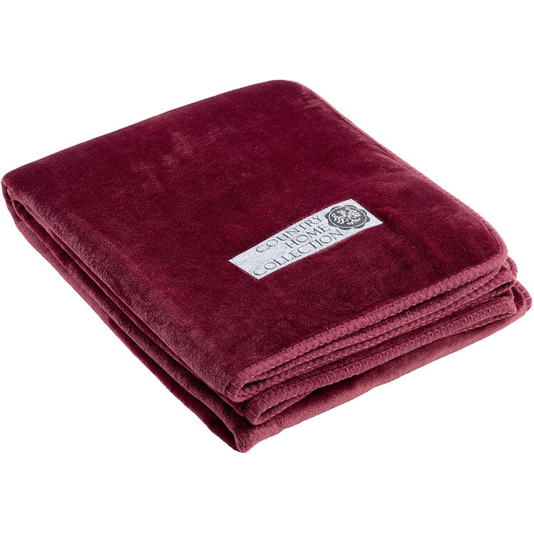 Auf diesem Bild sehen Sie Country Home Collection Kuscheldecke in der Farbe bordeaux