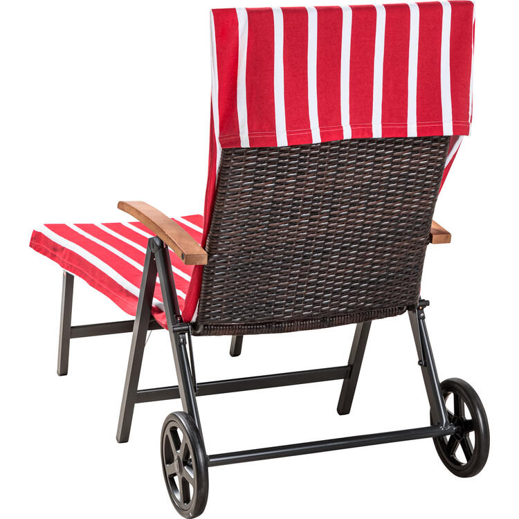 Auf diesem Bild sehen Sie Levora 2er Pack Liegen-Schonbez�ge in der Farbe rot