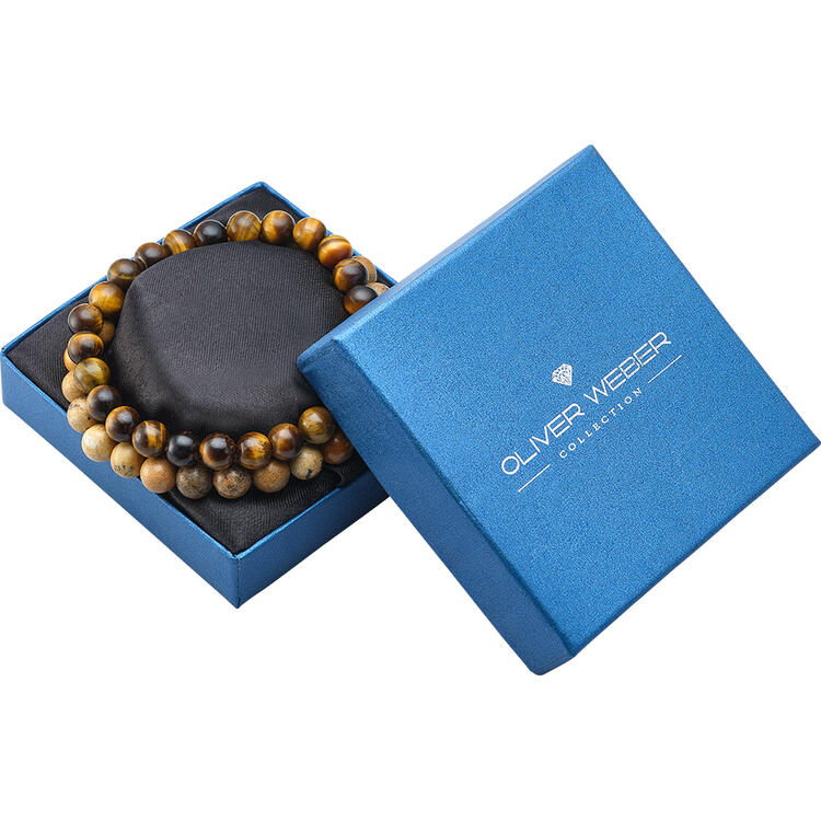 Auf diesem Bild sehen Sie Oliver Weber 2er Pack Halbedelstein-Armband in der Farbe Farb Mix