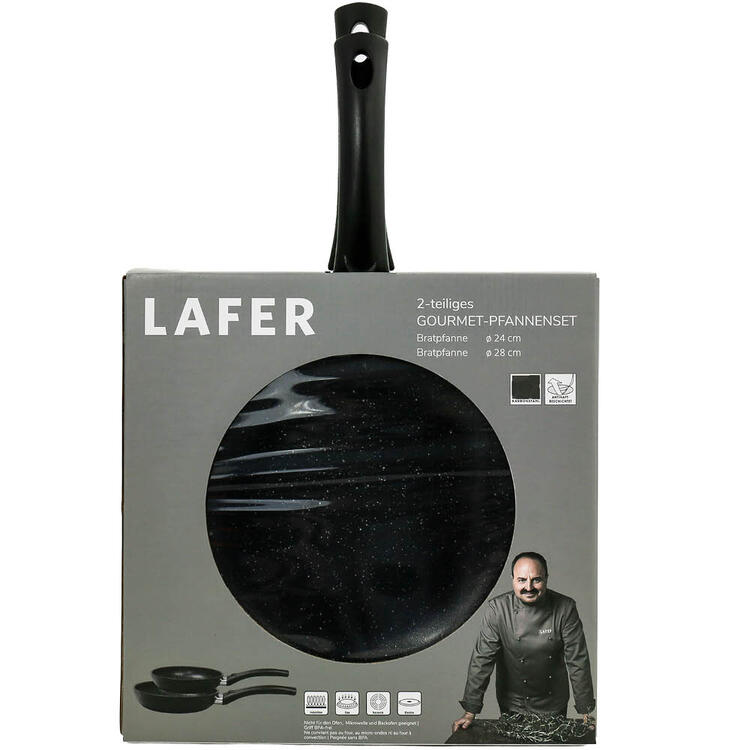 Auf diesem Bild sehen Sie Johann Lafer 2er Pack Pfannenset in der Farbe schwarz