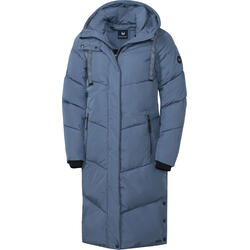 Auf diesem Bild sehen Sie Patsy & Lou Damen Steppmantel lang in der Farbe mittelblau