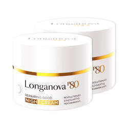 Auf diesem Bild sehen Sie Longanova  P 80 2er Pack Nachtcreme 2x 50 ml f�r Damen und Herren in der Farbe wei�