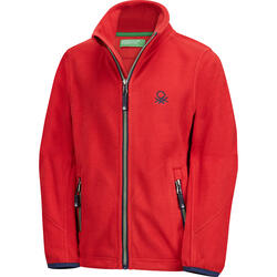 Benetton Kinder Fleecejacke, atmungsaktiv und schnelltrocknend - Farbe: rot