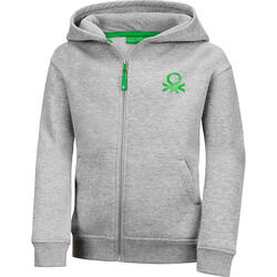 Benetton Kinder Sweatjacke - Farbe: grau-melange