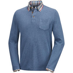 HENSON&HENSON Herren Pullover mit Hemdkragen, feine Strickqualität aus reinem Naturmaterial