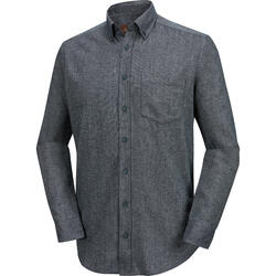 Ducktail Herren Flanellhemd aus 100% Baumwolle mit Button-Down-Kragen - Farbe: jeansblau