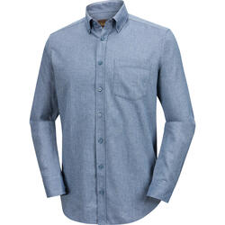 Ducktail Herren Flanellhemd aus 100% Baumwolle mit Button-Down-Kragen - Farbe: hellblau