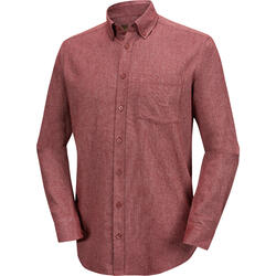 Ducktail Herren Flanellhemd aus 100% Baumwolle mit Button-Down-Kragen - Farbe: terrakotta