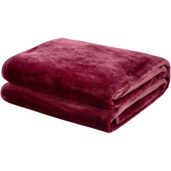 Auf diesem Bild sehen Sie Country Home Collection Kuscheldecke in der Farbe bordeaux