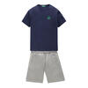Auf diesem Bild sehen Sie Benetton Herren Pyjama-Set kurz in der Farbe blau